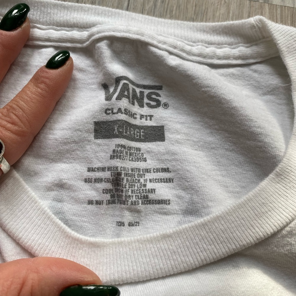 Vans White Tee with Yellow, Green & Red Floral Graphic - Picture 3 of 5